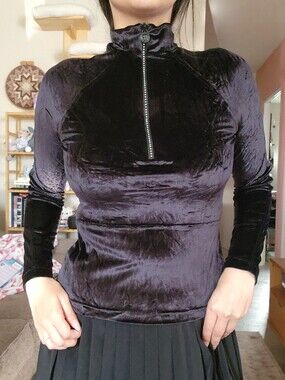 Vintage Versace Versus 80's Velour Top, Small